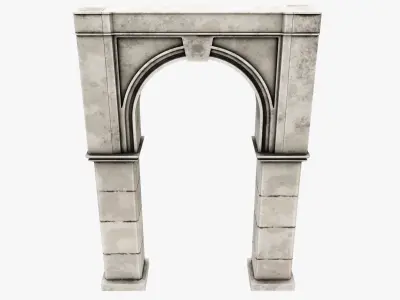 Column stone arch Low-poly 3D model