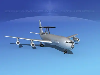 Boeing E-3C AWACS Bare Metal 3D model