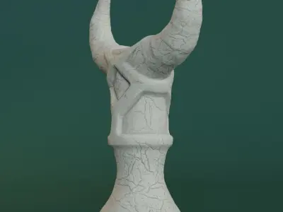 Totem statue with horns 3D print model