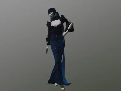 Long Lase Dress 3D model