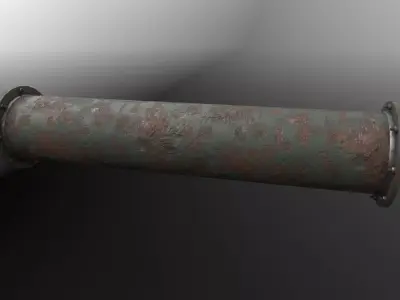 Pipeline pipe with rust Free low-poly 3D model