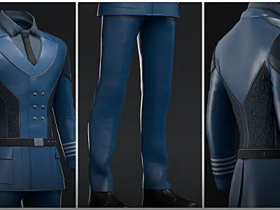 Military character clothes Low-poly 3D model