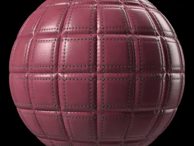 Leather Materials 2- Stitched leather Pbr 4k Seamless Low-poly 3D model