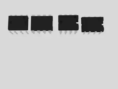 555 Timer Signetics NE555N Low-poly 3D model