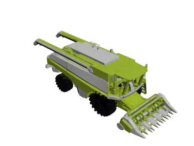 Generic Combine Harvester Agricultural Farming Machine 3D model