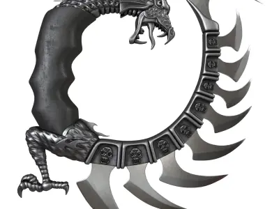 Fantasy Master FM-571 Fantasy Dragon Show Blade with Stand 3D model