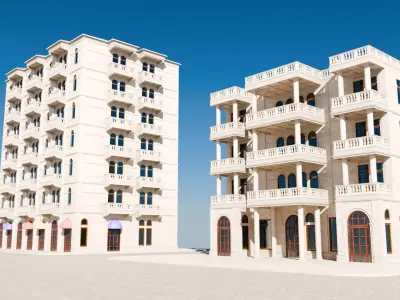 Neo-Classical Modular Building Kit  Low-poly 3D model