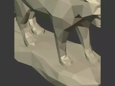 LowPoly Tiger Statue Ready for 3D Printing Free 3D model