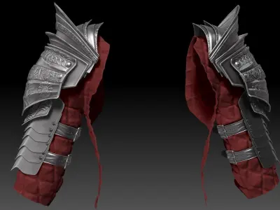 Female Knigt Shoulder Armor Sculpt Project 3D model