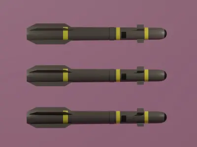 AGM-114 Hellfire Missile Low-poly 3D model