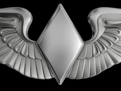 Women Airforce Service Pilots Wings Badge 3D model