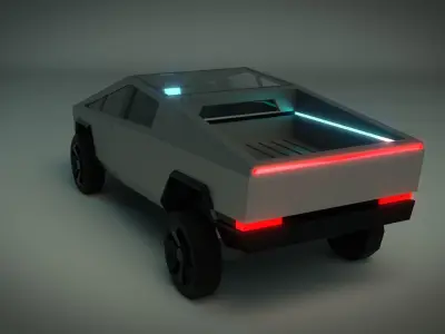 Low Poly Sci-Fi Car 01 Low-poly 3D model