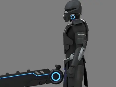 FIGHTER ORKOS  RIGGED CHARACTER 3D model