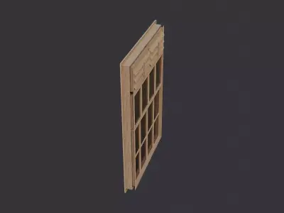Hospital Window with Shutter Glass Low-poly 3D model