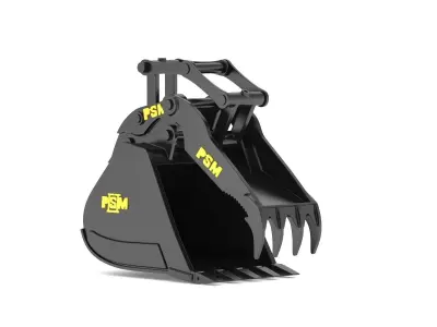 PSM Bucket Progressive Link Hydraulic Thumbs 3D model