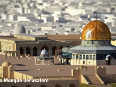 Al Aqsa Mosque Jerusalem Low-poly 3D model