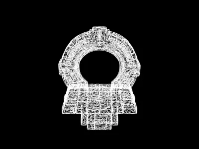 Low Poly Stylized PBR Ancient Sci-Fi Stargate Low-poly 3D model