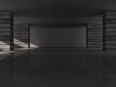 Empty Concrete Tunnel Low-poly 3D model