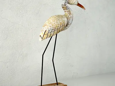 Small Egret Statue 3D model