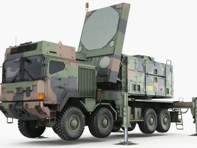 Radar MPQ-53 based on MAN truck armor chassis 3D model