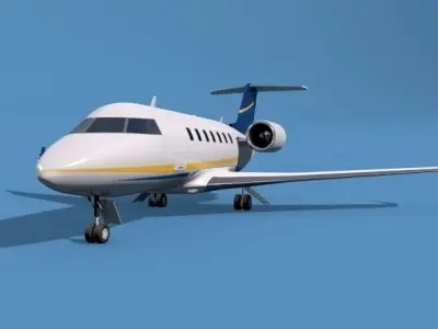 Bombardier Challenger 600 private jet 3D model