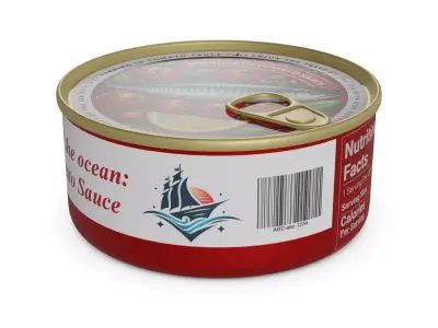 Herrings and herring products Herring in Tomato Sauce Low-poly 3D model