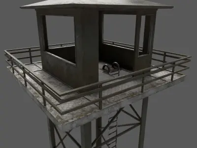 Military Watchtower Pack Low-poly 3D model