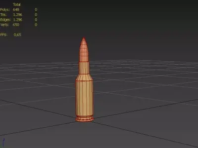 6mm Remington BR Ammo Low-poly 3D model