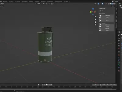 Textured and Rigged M18 Smoke Grenade Low-poly 3D model