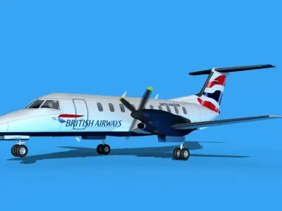 Embraer EMB120 British Airways 3D model