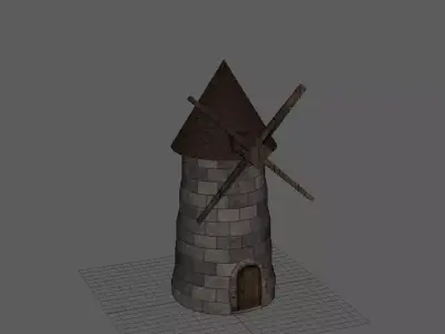 Mill 3D Model windmill Low-poly 3D model