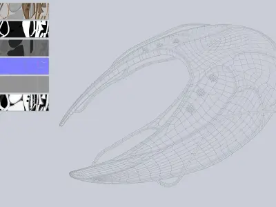 Alien spacecraft Low-poly 3D model