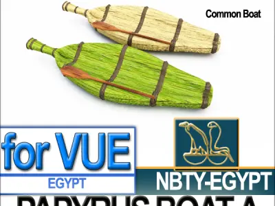 Ancient Egyptian Papyrus Boat A 3D model