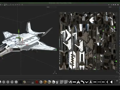 Jet Fighter - Source Files Attached 8K Textures Low-poly 3D model