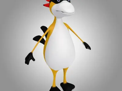 Cartoon Bird Mascot 3D model