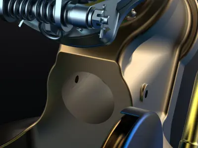 P-51D Mustang TW Steering Mech and Spindle Housing 3D print model