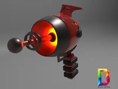 Blaster gun Scifi 3D model