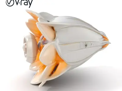 Futuristic Jet Engine Model Pack Low-poly 3D model