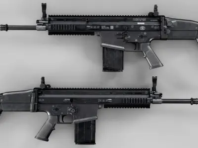 FN SCAR-H Low-poly 3D model