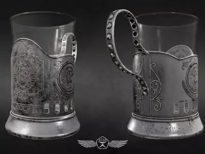 Cup holder USSR  Free low-poly 3D model
