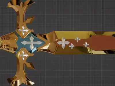 OSMANTHUS SWD 3D PRINT MODEL-FRAGANT OLIVE SWORD-made in Blender 3D model