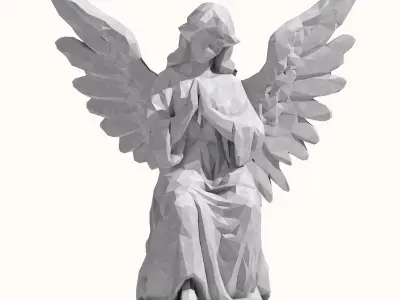 Angel statue low poly 2 3D print model