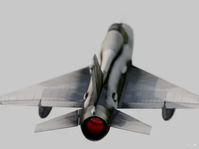 Mig-21 fighter jet flying in sky 3D model