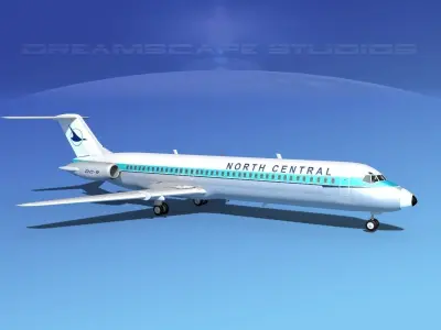 Douglas DC-9-40 north Central 3D model