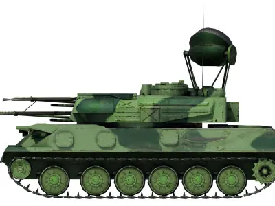 ZSU 23-4 Shilka Low-poly 3D model