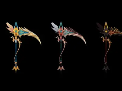 Angel Scythe Low-poly 3D model