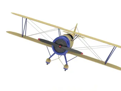 Biplane vintage 3D model