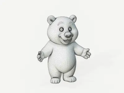 High-Quality Realistic Cute Cartoon Bear 3D model