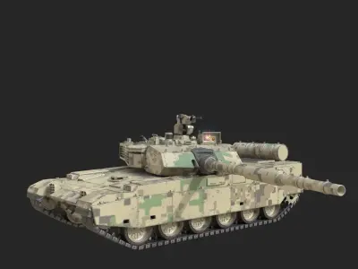 4 coatings of Pakistan VT4 MBT3000 Al-Hyder Main Battle Tank Low-poly 3D model