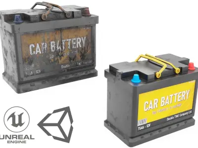 Battery Car Free low-poly 3D model